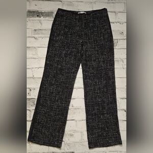 ZARA Tweed Bouclé Straight Leg Pants Black White Textured Women’s Medium